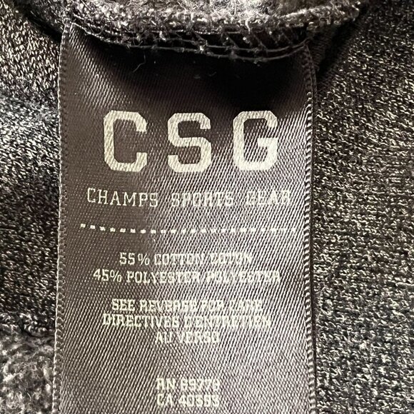 Champs Sports Gear CSG Sweater Hoodie Mens Medium Gray Pullover Zip Up Jacket - Picture 10 of 11